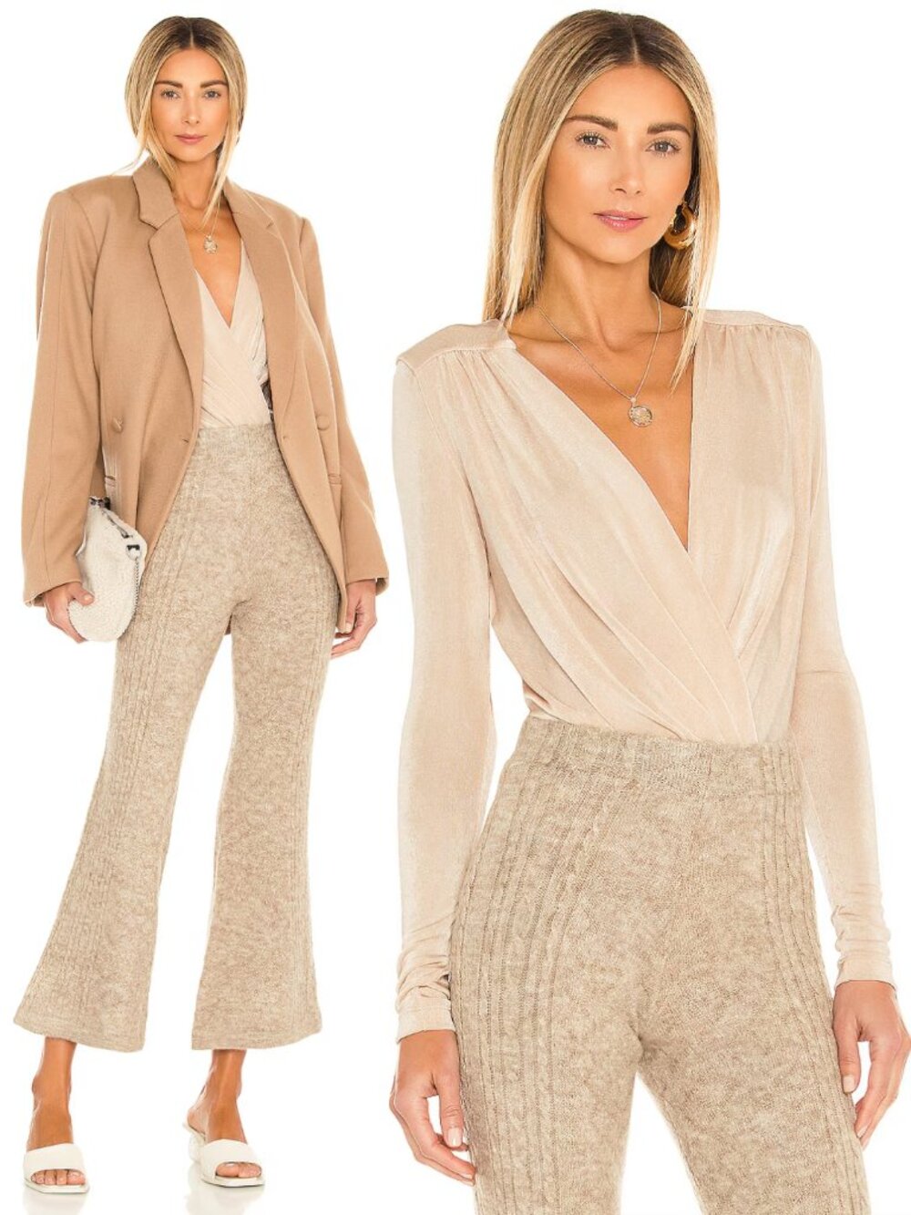 FREE PEOPLE Turnt Bodysuit Faux Wrap Front Long Sleeve Balletcore Romantic Chic